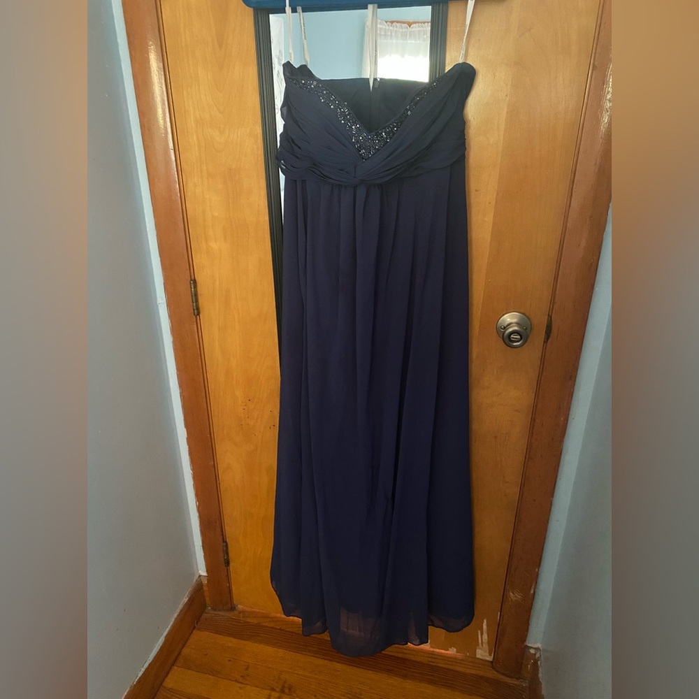 A Dark blue wedding dress